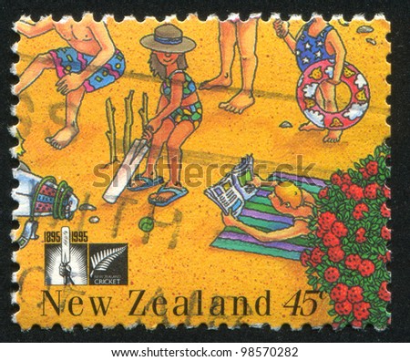 NEW ZEALAND - CIRCA 1995: stamp printed by New Zealand, shows People on the Beach, circa 1995