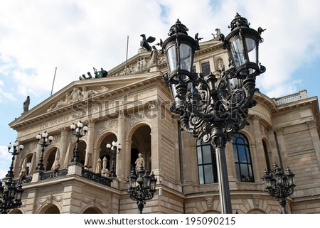 FRANKFURT AM MAIN, GERMANY, MAY The 3rd 2014: The Alte Oper (Old Opera) house in Frankfurt am Main, Germany. The square in front of the building is known as Opernplatz (Opera Square).