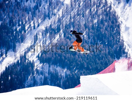 Snowboarding jump