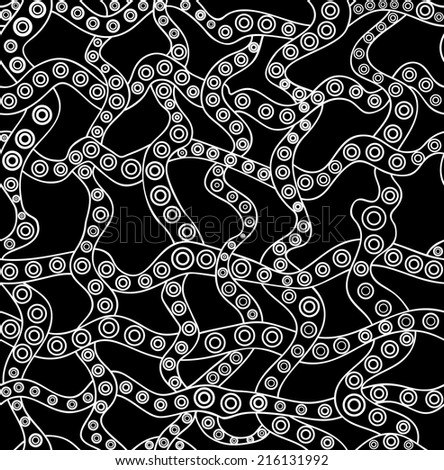 Vector black and white seamless pattern with crossed lines