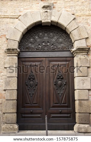Decorative massive oak door