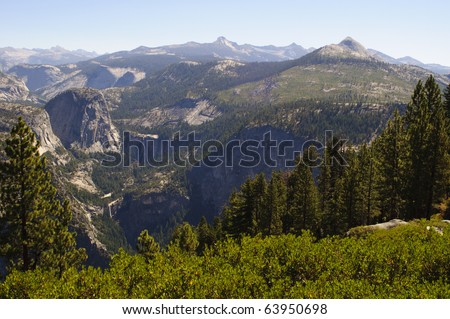 View from Glacier Point in Yosemite National Park in California.