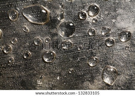drop of water on metal texture