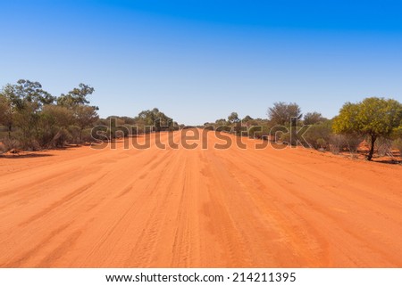 Road to Bourke in the Australian outback.