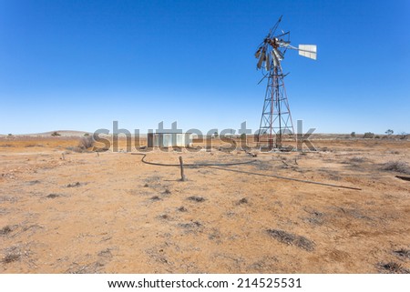 Windmill in a remote area of outback Australia.