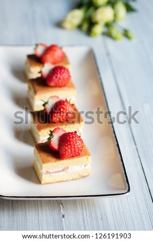 beautiful handmade strawberry cakes for afternoon tea