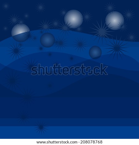 Abstract blue stars bubble background