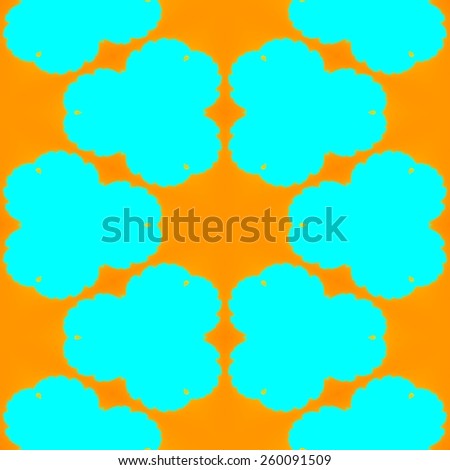 Abstract tileable yellow orange turquoise pattern