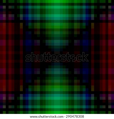 Abstract pixelated red blue green black background