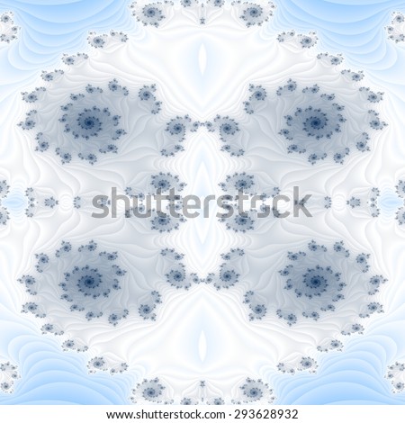 Abstract decorative ornamental blue white fractal pattern