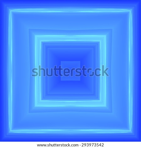 Abstract toned blue square. Monochrome gentle background vibrant shades. Edging formed of digital fractal graphics.