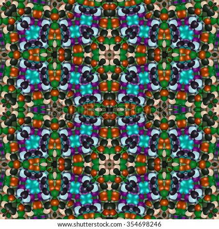 Floral decorative oriental arabic fractal decorative seamless pattern