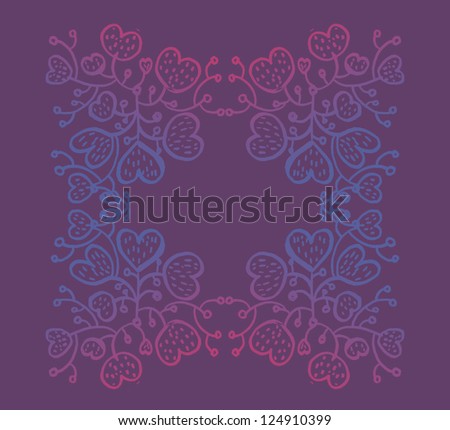 Hearts pattern on purple background.Suitable for backgrounds, posters, postcards, frames, etc.