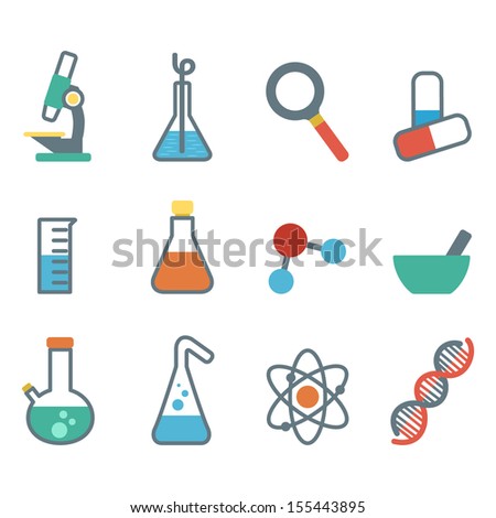 scientific icon into a flat style a set of flat icons with symbols of science and medicine scientific icon into a flat style a set of flat icons with symbols of science and medicine