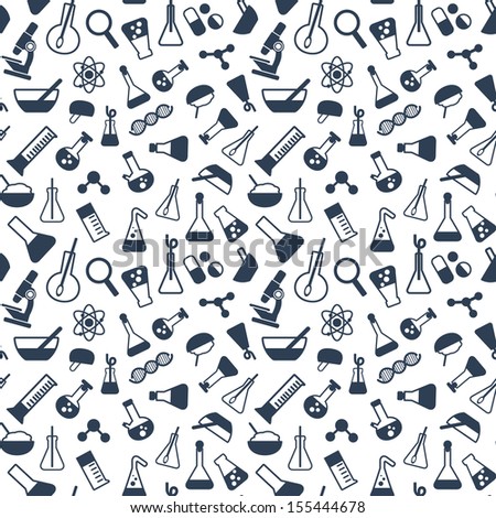 seamless pattern with symbols of science and medicine in a flat style seamless pattern with symbols of science and medicine in a flat style