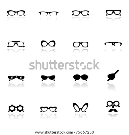 Icons set Eye glasses Icons set Eye glasses