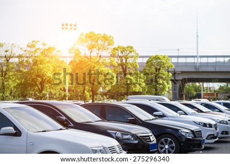 cars in parking lot