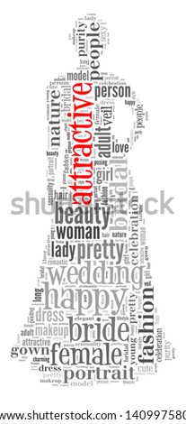 Attractive info-text graphic and arrangement concept on white background (word cloud)