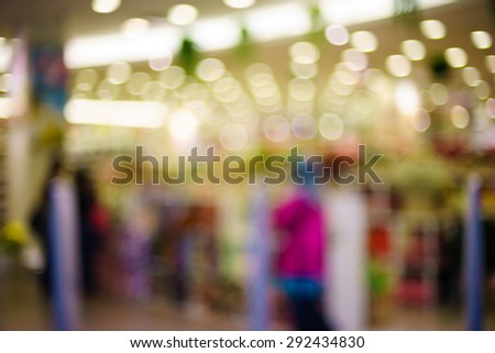 Blur image inside a shopping mall with bokeh background