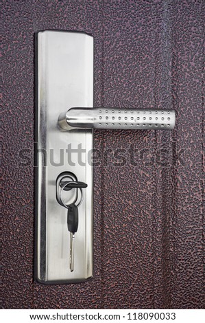 Metal dark door with keys