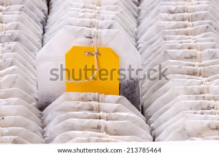 Tea bag in the package close up