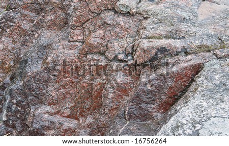 Granite block, red color