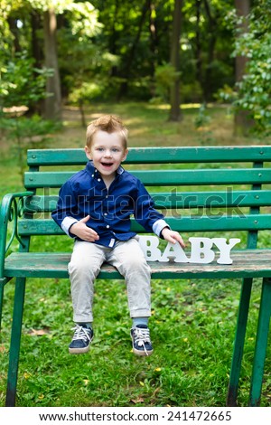The boy having fun and play in the park