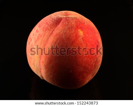 White Peach on Black Background