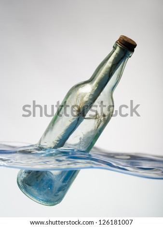 Message in floating bottle
