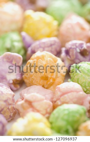 Closeup of colorful caramel corn