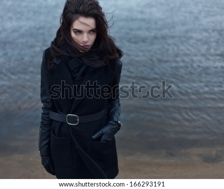 Portrait of a girl in the wind. Art fashion