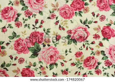 Rose design seamless pattern on fabric background