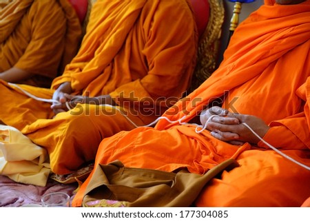 Monks of the religious rituals Buddhist ceremony Monks of the religious rituals Buddhist ceremony