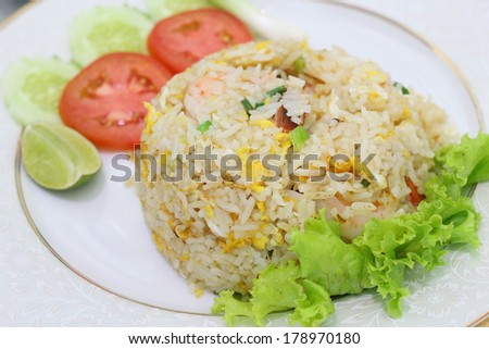 Thai food, fried rice, menu of local food in thailand