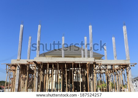 Building and Construction house, new residential construction site, new home