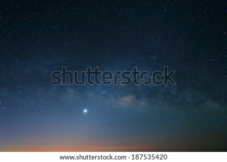 Sunrise in the morning, Landscape of Milky Way beautiful sky