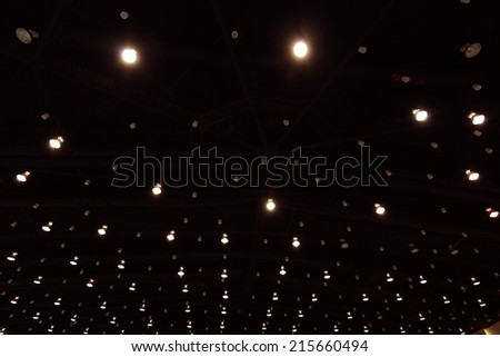 light decoration at the roof in arena hall