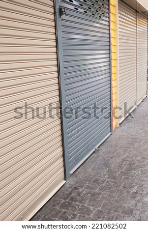 roller shutter door of front gate store