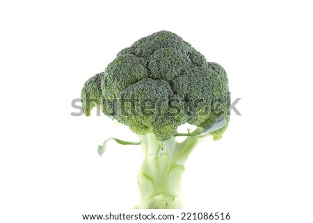 green vegetable broccoli isolated on white background