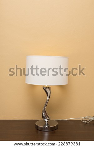electricity lamp on wood table bedside