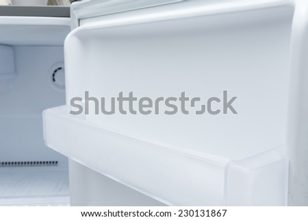 empty refrigerator freezer of kitchen appliance