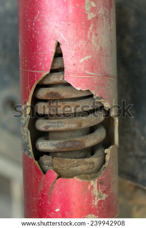 motorcycle chock absorber rusty crack broken