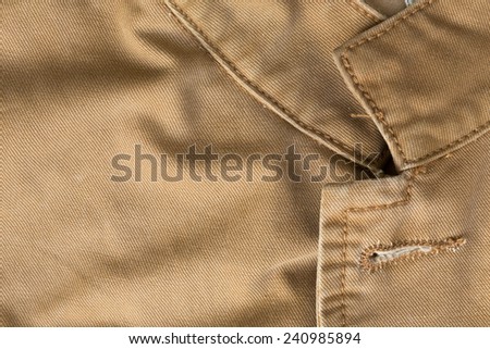 brown shirt fabric texture background with collar design