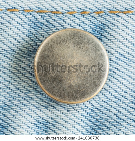 old metal button of jeans fashion