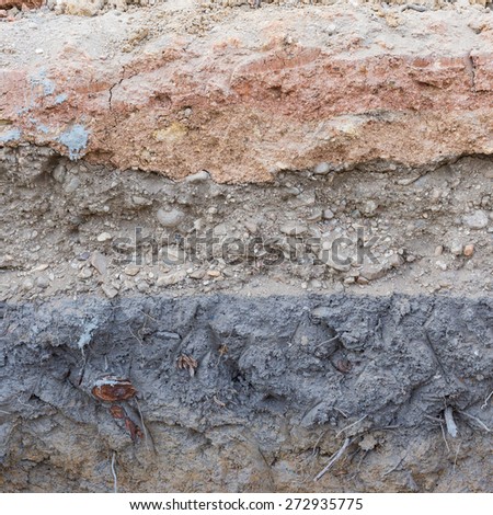 soil layers in underground earth of science environment