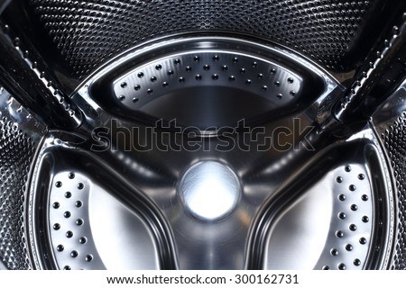 closeup image of washing machine, abstract metallic texture background