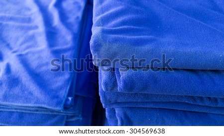 blue towel softness fluffy fiber fabric of textile fabric industrial