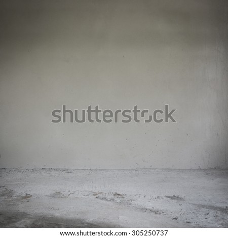 empty room plaster mortar wall and cement floor in construction site