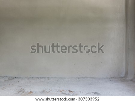 empty room plaster mortar wall and cement floor in construction site