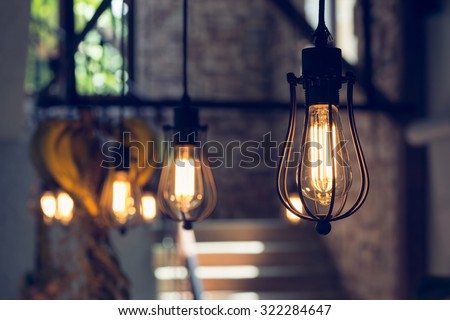 light lamp electricity hanging decorate home interior in christmas day